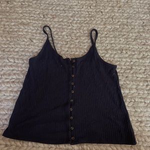 american eagle navy button up tank top